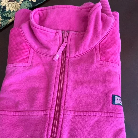 Vineyard Vines Fuchsia Half-Zip  size medium, long sleeves - Picture 3 of 8